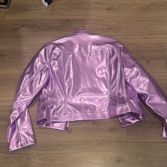 Shimmering Lavender Leather Jacket - Picture 2 of 2